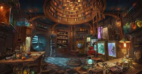 #artwork fantasy art #steampunk #room #laboratories #1080P #wallpaper #hdwallpaper #desktop ...