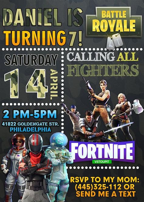 Fortnite Birthday Invitation - Fortnite Invitation - Fortnite Birthday ...