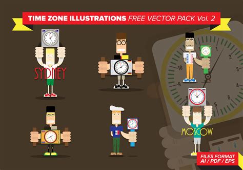 Time Zone Illustrations Free Vector Pack Vol. 2 - Download Free Vectors ...