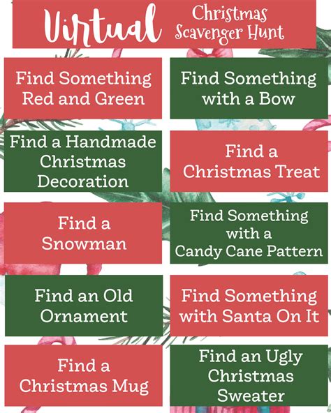 Virtual Christmas Scavenger Hunt - Free Printable Clues