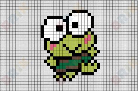 Keroppi Pixel Art | Pixel art pattern, Pixel art grid, Easy pixel art