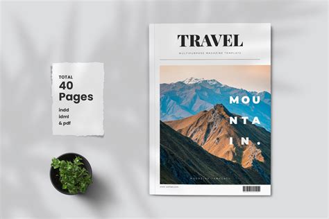 Travel Magazine Template, Travel Agency Magazine Layout, Multiple Magazine Template, Minimal ...