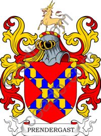 Prendergast Family Crest, Coat of Arms and Name History