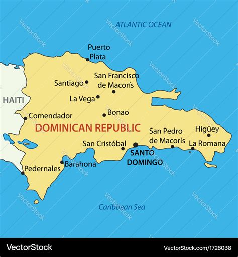 Dominican republic - map Royalty Free Vector Image