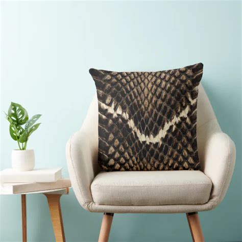 Faux Cobra Snake Skin Throw Pillow | Zazzle