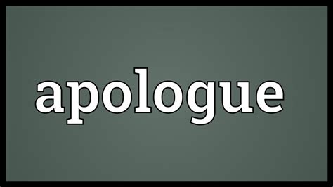 Apologue Meaning - YouTube