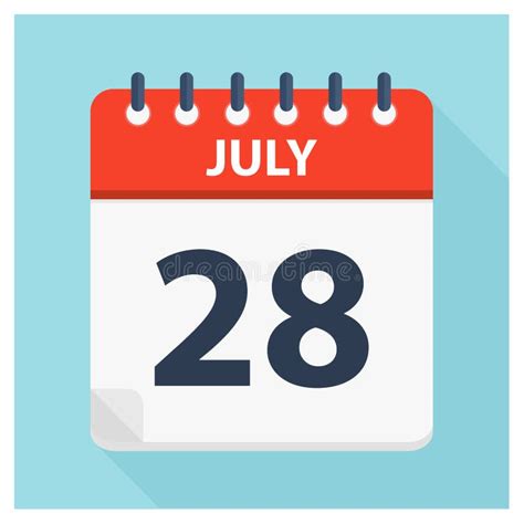 July 28 - Calendar Icon - Calendar Design Template Stock Illustration ...