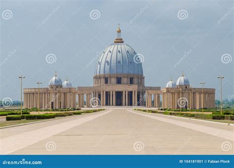 Yamoussoukro, Ivory Coast - February 01 2014: Famous Landmark Basilica of Our Lady of Peace ...