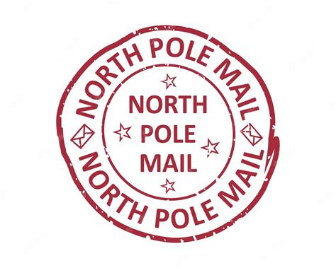 Premium Vector | North pole mail grunge rubber stamp design with white background