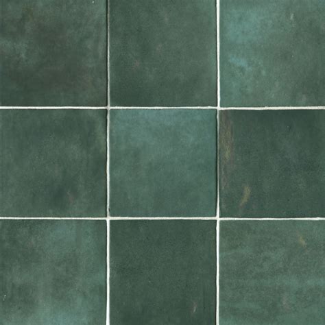 Cloe 5" x 5" Ceramic Tile in Green | Bedrosians Tile & Stone