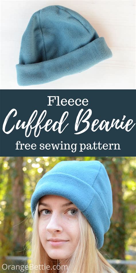 Easy Fleece Cuffed Beanie - Free Sewing Pattern and Tutorial in 2021 ...