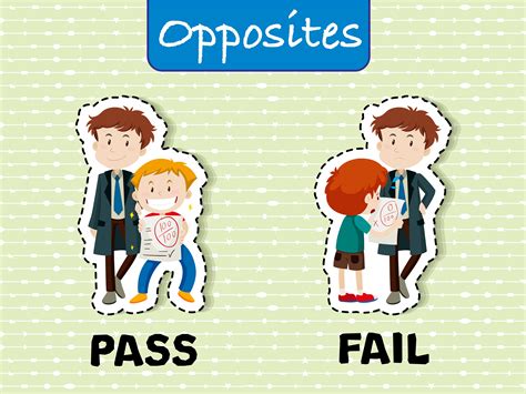 Opposite words for pass and fail 300887 Vector Art at Vecteezy