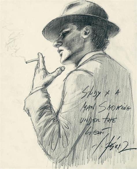 Study for Smoking under the Light sketch | Fabian Perez Art