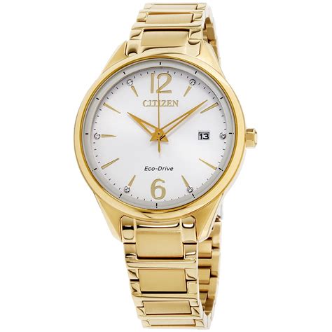 CITIZEN - Citizen Women's Eco-Drive Gold-Tone Crystal Watch FE6102-53A - Walmart.com - Walmart.com