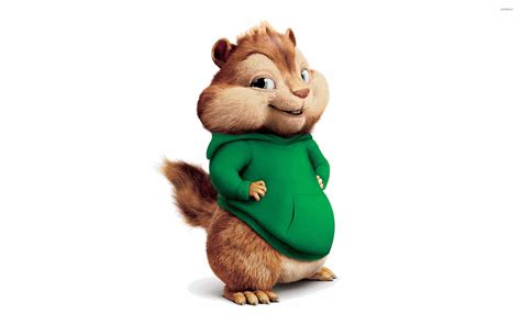 Download Caption: Cheerful Theodore from Alvin and The Chipmunks Wallpaper | Wallpapers.com