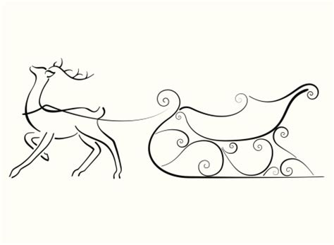 Reindeer And Sleigh Stock Illustration - Download Image Now - iStock