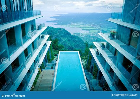 Infinity Pool At Escala Hotel In Tagaytay City, Philippines Editorial ...