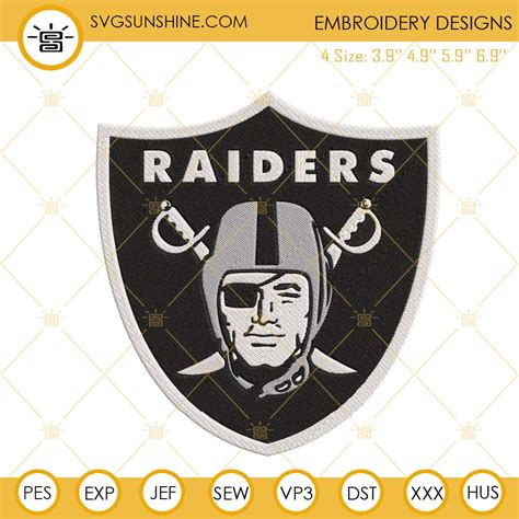 Oakland Raiders Logo Embroidery Files, NFL Football Team Machine ...