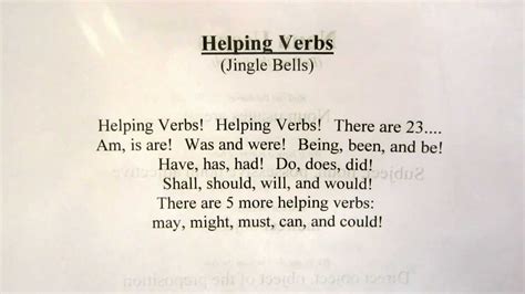 Helping Verbs Song - YouTube