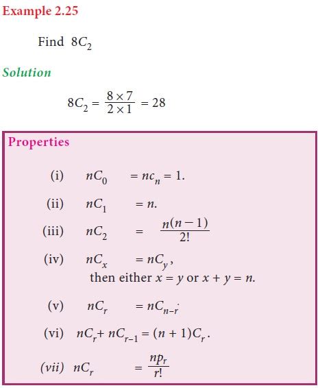 Combinations - Definition, Formula, Solved Example Problems, Exercise | Mathematics