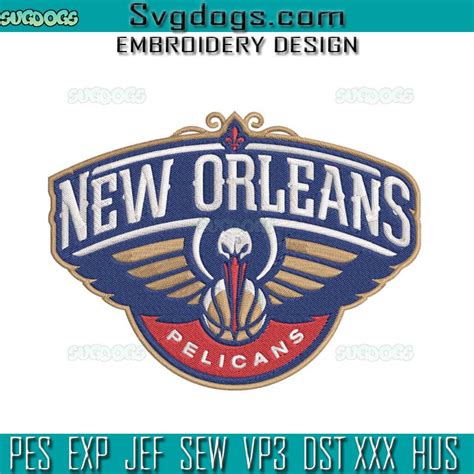 New Orleans Pelicans Embroidery Design File, Basketball Sports ...