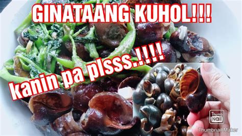 HOW TO COOK GINATAANG KUHOL WITH KANGKONG LEAVES, - YouTube