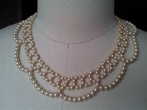 Vintage pearl collar necklace/ wedding jewelry by PoolsofLaughter