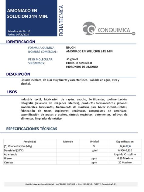 Ammonium Hydroxide | PDF