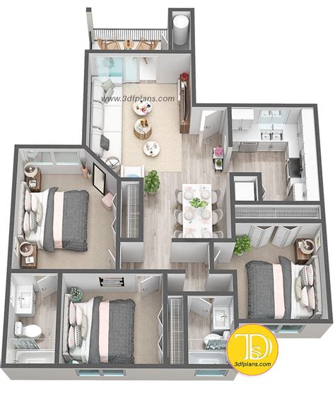 Property 3D Floor Plans - Cielo Boca - 3D Floor Plans