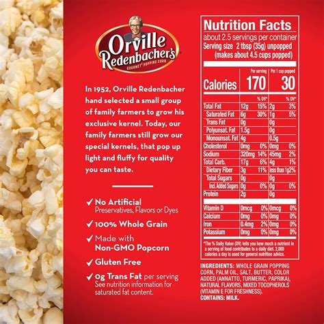 Orville Redenbacher Popcorn Butter Nutrition – Runners High Nutrition