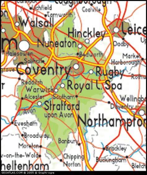 Map of Warwickshire City Picture | United Kingdom Map Regional City Province