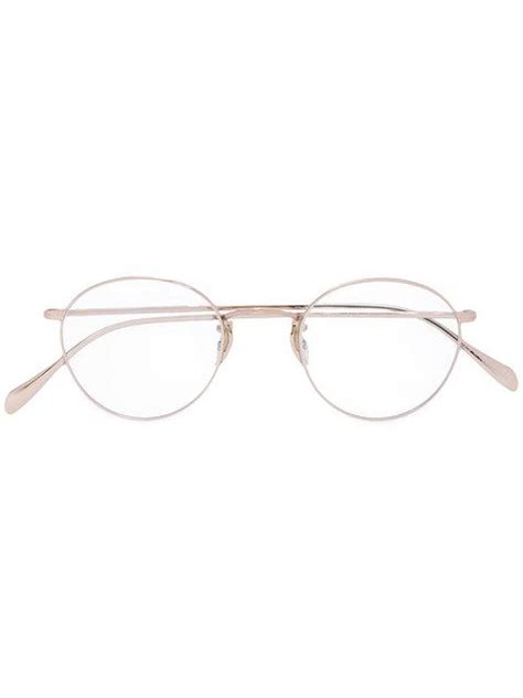 Oliver Peoples Round Frame Glasses In Metallic | ModeSens