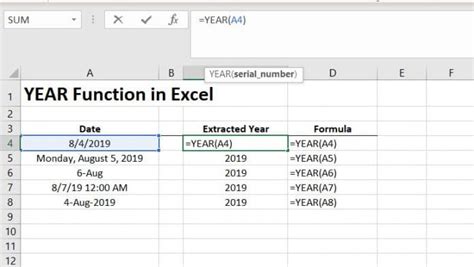 How to use the YEAR Function in Excel - Excelbuddy.com