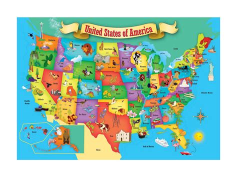 Detailed kids illustrated map of the USA | USA | Maps of the USA | Maps collection of the United ...