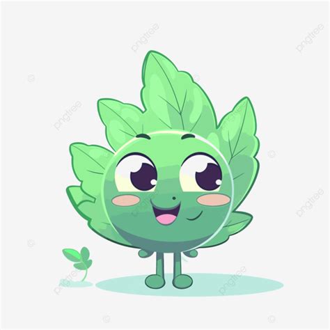 Weed Leaf Vector, Sticker Clipart Cartoon Character With A Green Leaf That S Smiling, Sticker ...