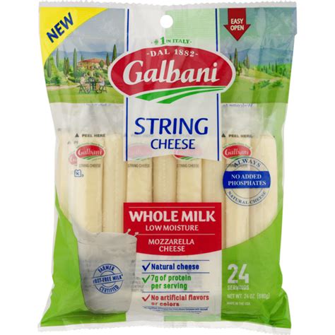 Galbani Dairy Galbani Whole Milk Mozzarella String Cheese (24 oz) - Instacart