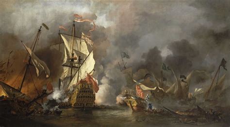 » An English Ship in Action with Barbary Vessels » History of the Sailing Warship in the Marine Art: