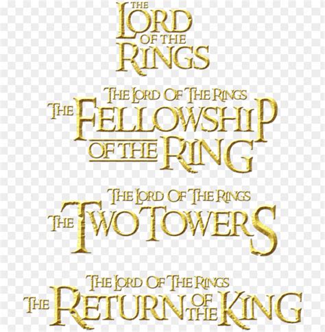 Free download | HD PNG title the lord of the rings 2 png logo lord of ...