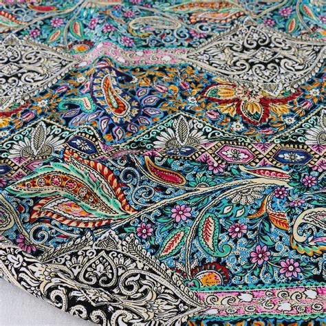 Ethnische Bohemian Paisley Druck Baumwolle Stoff Nähen Rayon Baumwoll popeline Kleid Stoff in ...