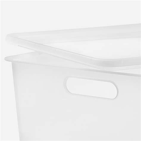 JORDBRUK storage box with lid, clear, 13x13x6" - IKEA