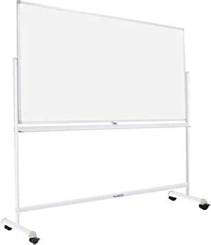72"x40" Dry Erase Board with Stand Double-Sided Mobile Magnetic Whiteboard on Wheels for Kids ...