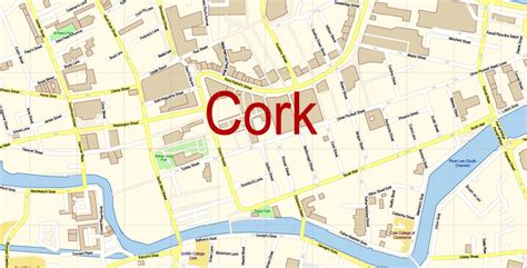 Cork Ireland DXF Map Vector Exact City Plan High Detailed Street Map ...