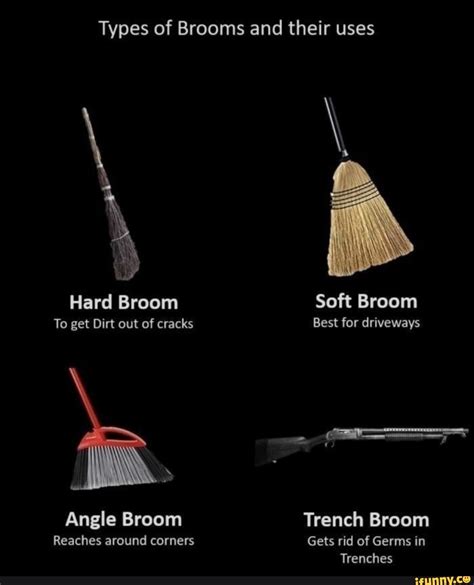 Types of Brooms and their uses Hard Broom Soft Broom To get Dirt out of ...