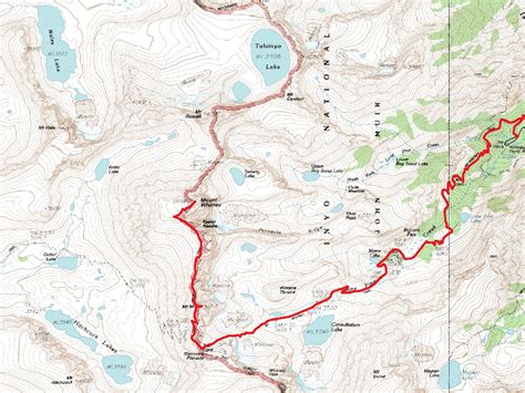 Mount Whitney Elevation Map