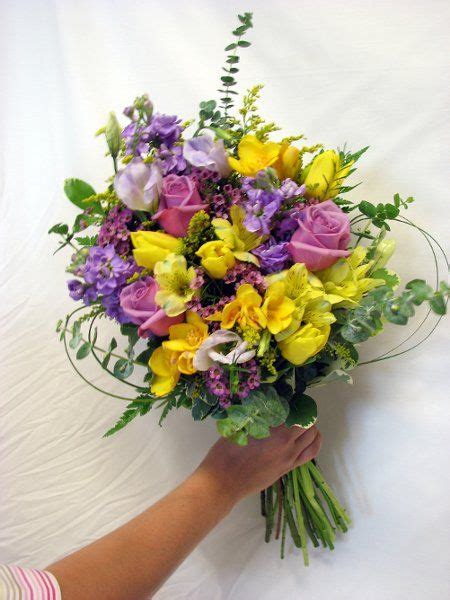 beautiful purple and yellow bouquet Spring Wedding Flowers Bouquet ...