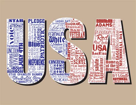 USA Patriotic Subway Art | Word art typography, Subway wall art, Word art