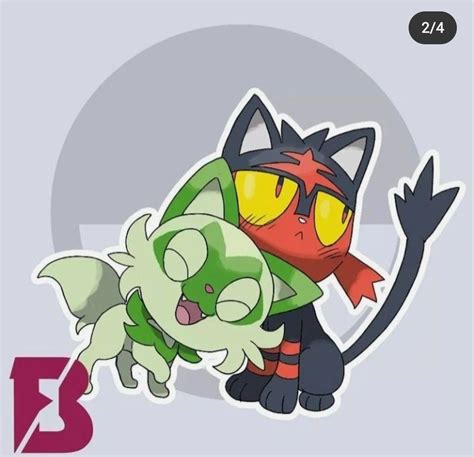 Sprigatito and Litten | Pokemon bonitos, Pokemon iniciales, Dibujos de pokemon