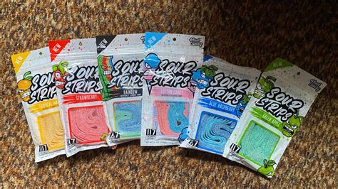 Trying ALL the Flavors! Sour Strips UNBOXING and REVIEW - YouTube