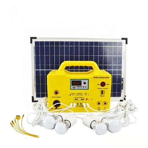 Solar power lighting system kits / portable DC solar kits with LED bulbs phone charge port and ...