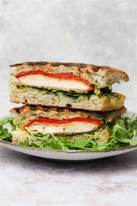 Crispy Chicken Cutlet Panini with Pesto - Well Seasoned Studio